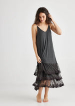 Evangeline Lace slip dress Mist Grey
