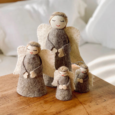 Christmas Angel Family - Beige