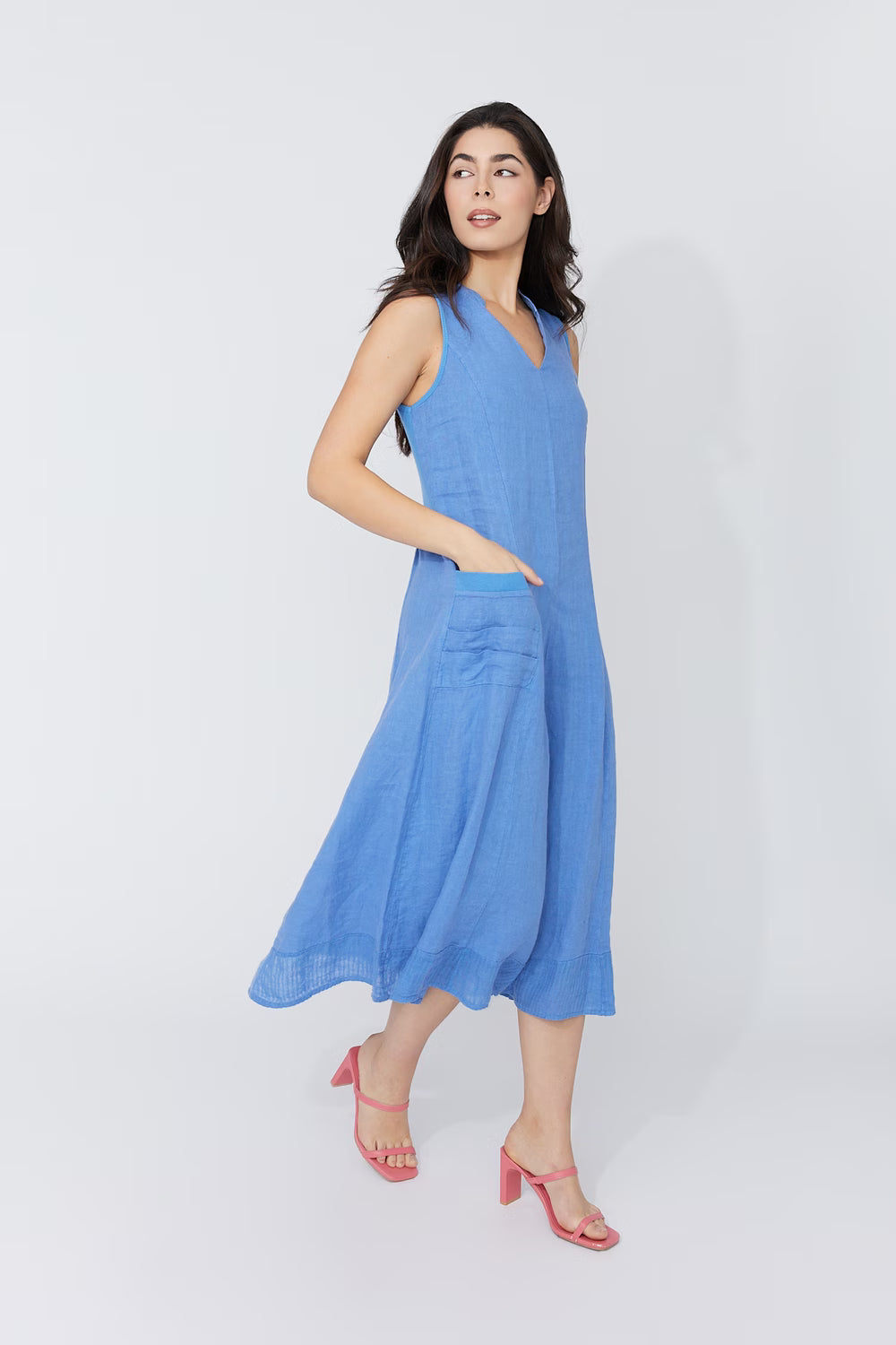 Sleeveless Linen Spliced Dress from Compli K