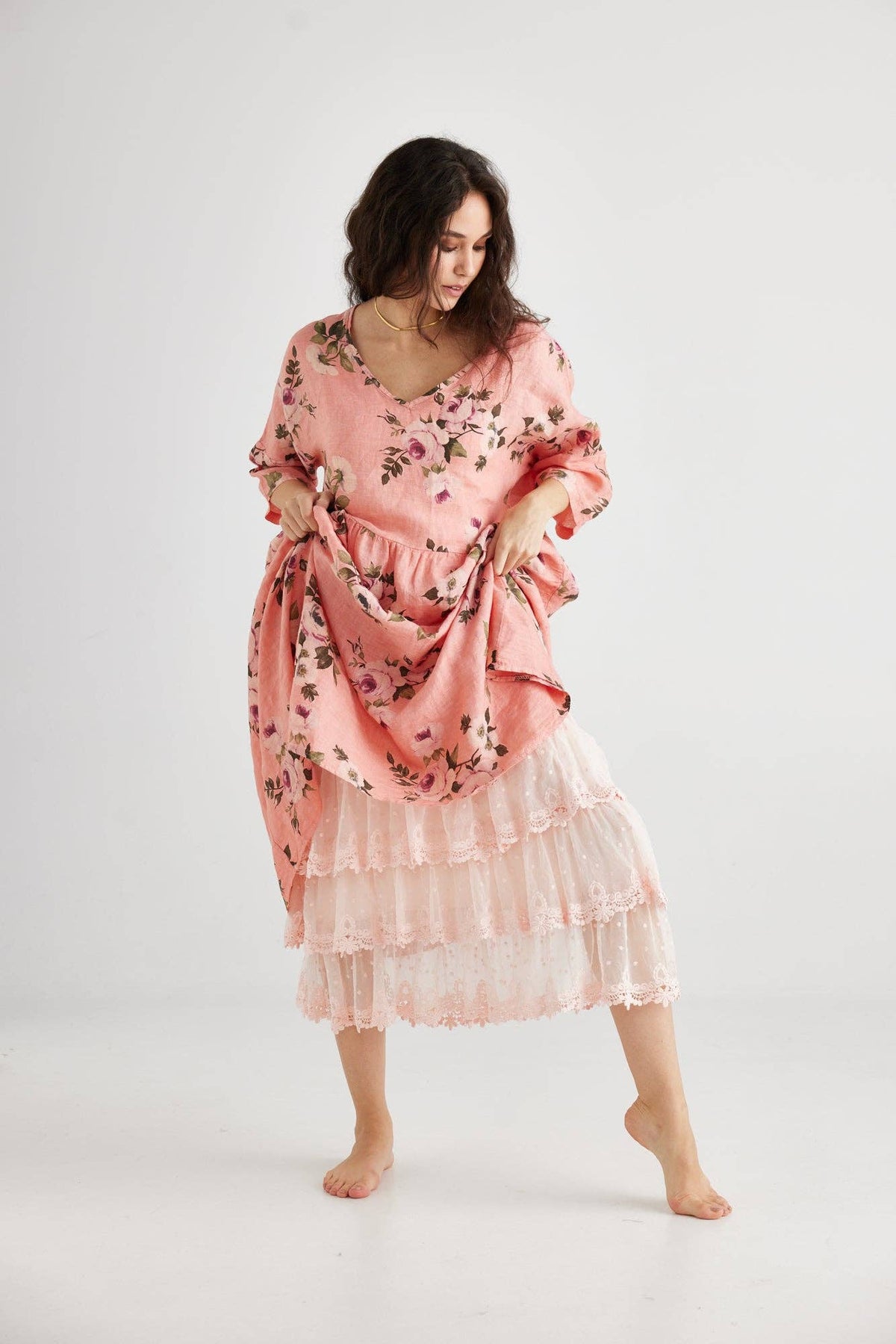 Evangeline Slip Dress in Ballerina Pink