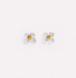 Fauna White Flower Earrings