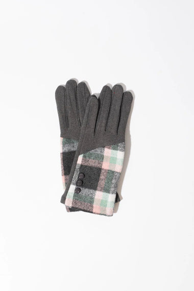 Half Plaid Gray gloves