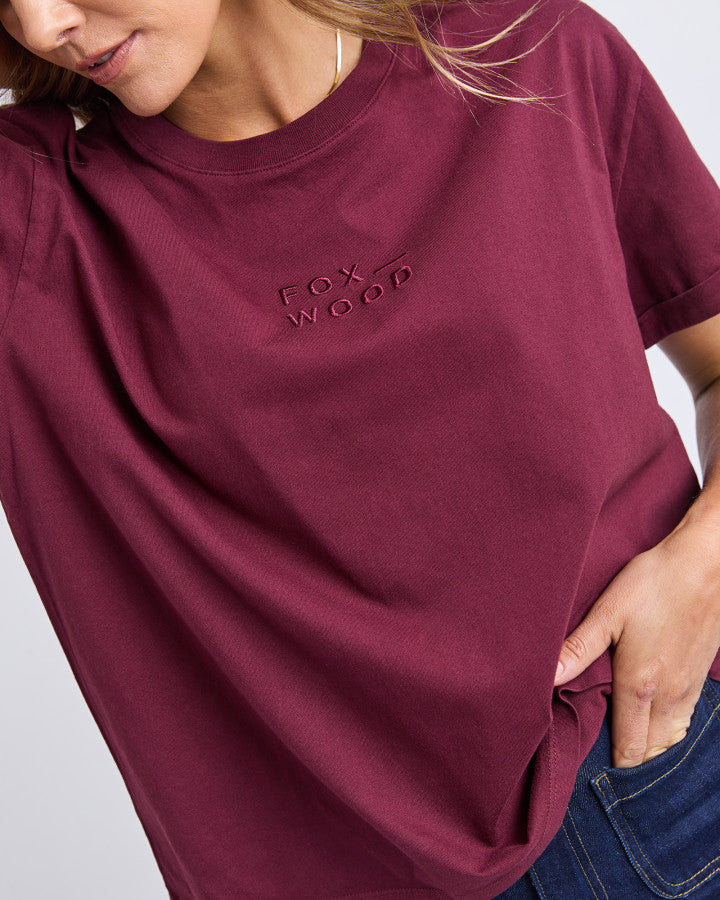 Foxwood Huntleigh Oversized Tee - Windsor wine