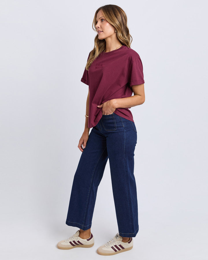 Foxwood Huntleigh Oversized Tee - Windsor wine