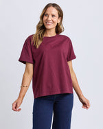Foxwood Huntleigh Oversized Tee - Windsor wine