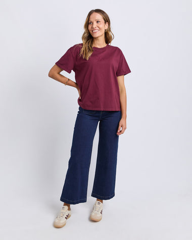 Foxwood Huntleigh Oversized Tee - Windsor wine