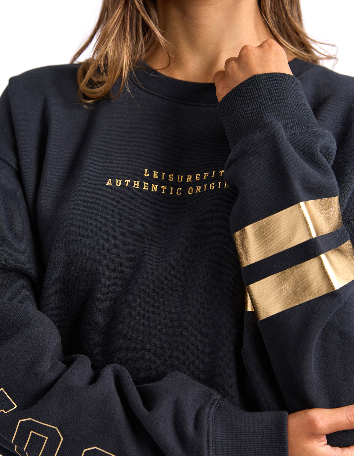 Foxwood Metallic Origin crew - Black