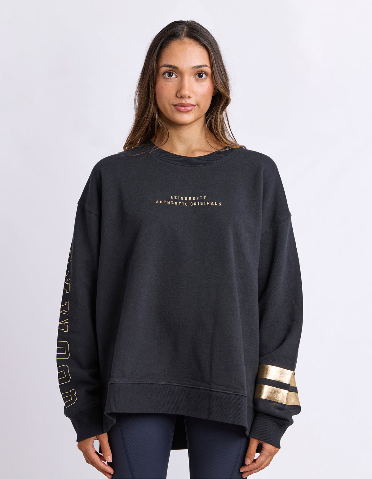 Foxwood Metallic Origin crew - Black