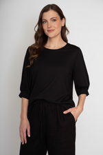 Pleat Sleeve Top from White on Black Clothing NZ