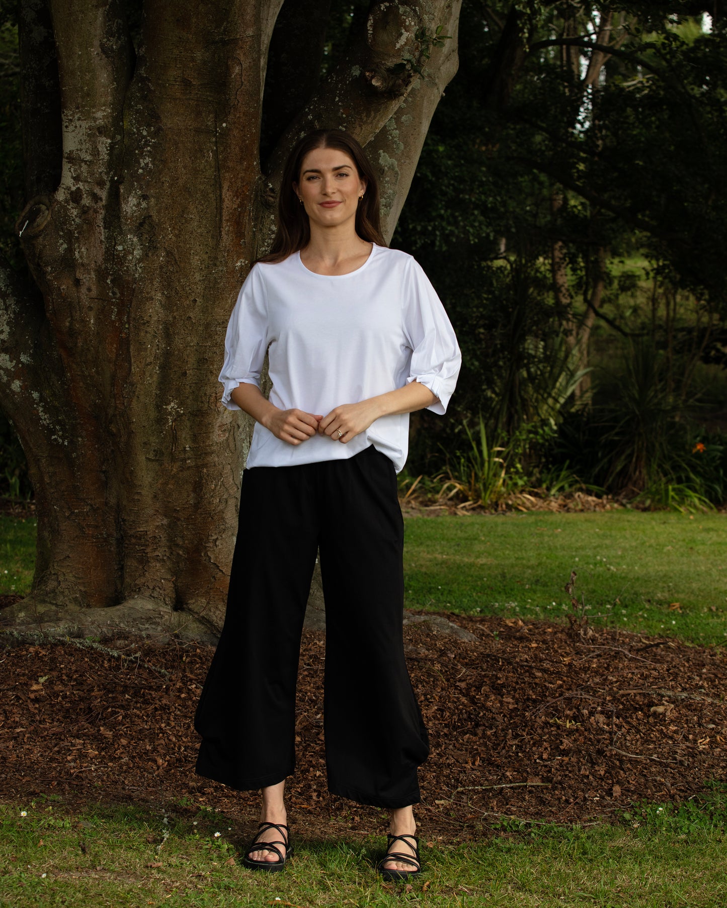 Wide leg culotte pant from White on Black NZ
