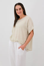 Aida Rose Lilla Scrunch Hem Blouse