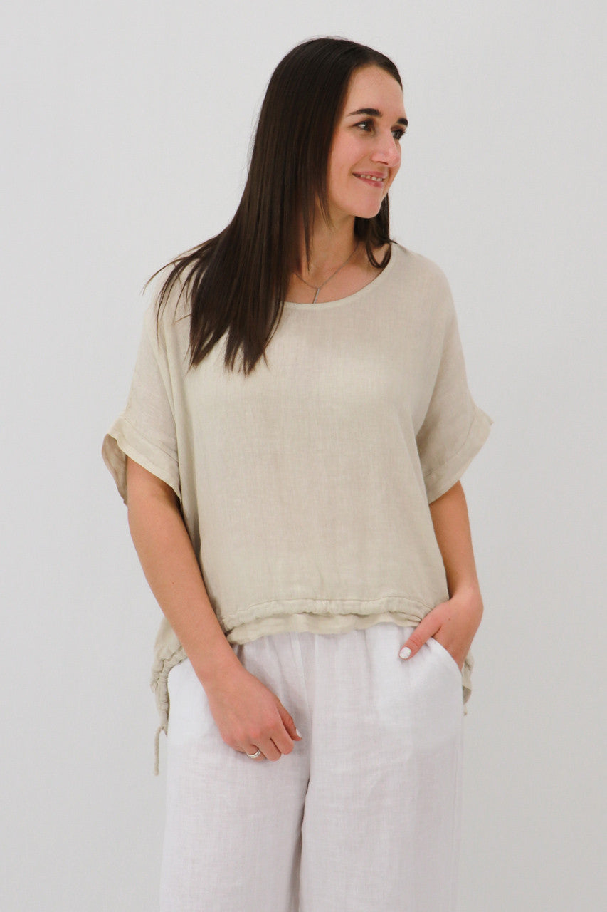 Aida Rose Lilla Scrunch Hem Blouse