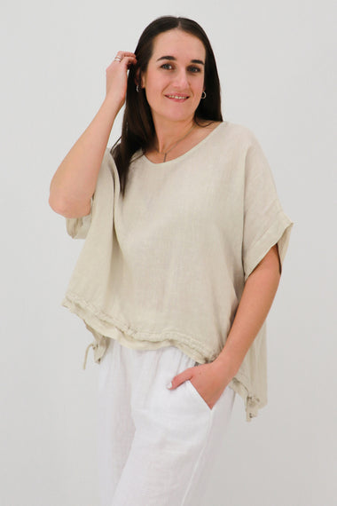 Aida Rose Lilla Scrunch Hem Blouse