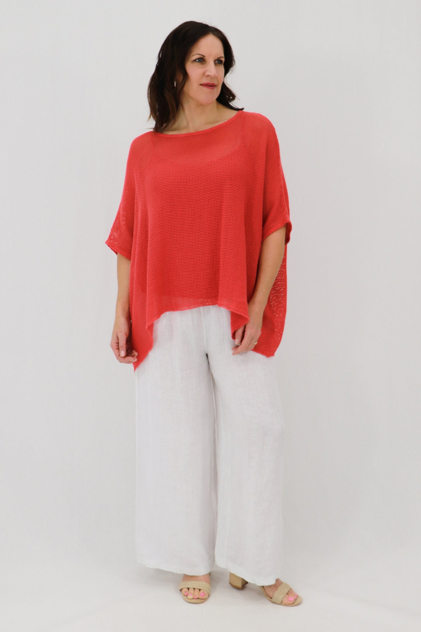 Rossana 2-piece Cotton Mesh Batwing Top