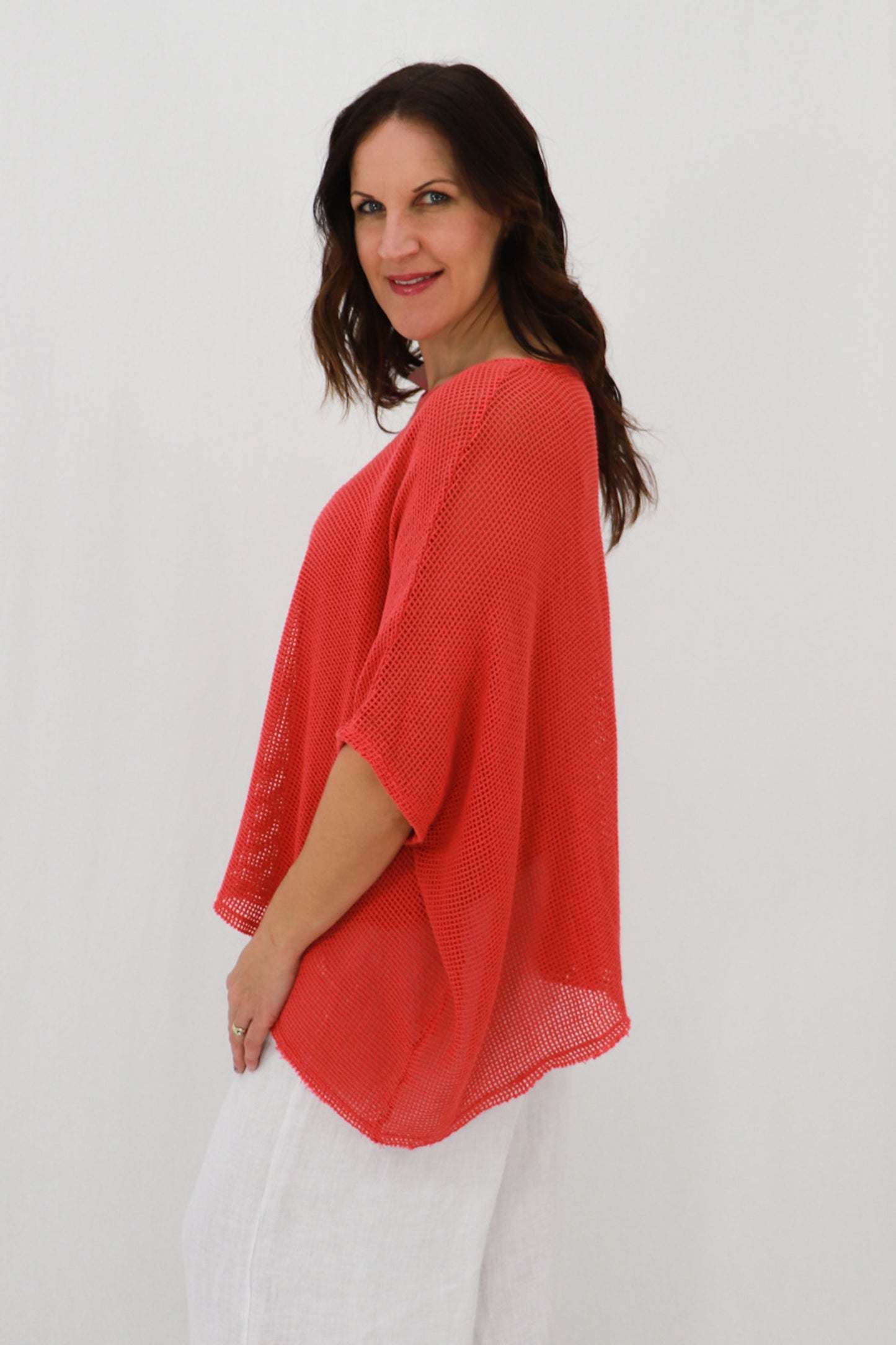 Rossana 2-piece Cotton Mesh Batwing Top