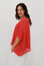 Rossana 2-piece Cotton Mesh Batwing Top