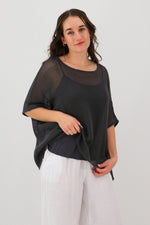 Rossana 2-piece Cotton Mesh Batwing Top
