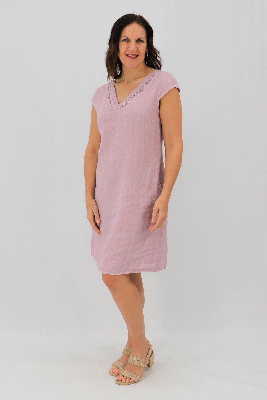Aida Rose V-neck Midi Dress