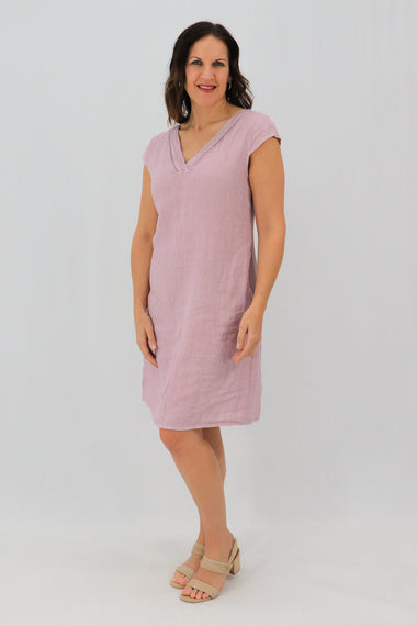 Aida Rose V-neck Midi Dress