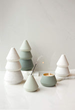 Cypress & Fir Ceramic Tree Stack White