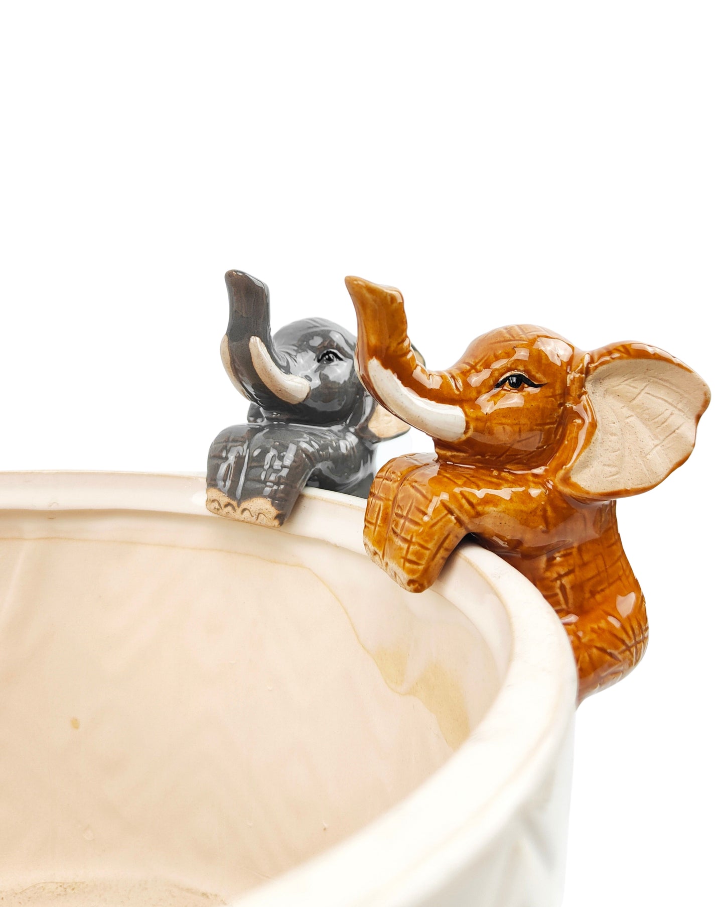 Elephant Pot Hanger Grey Brown 12cm