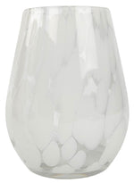 Tommy Speckle Glass Vase White Med 17cm