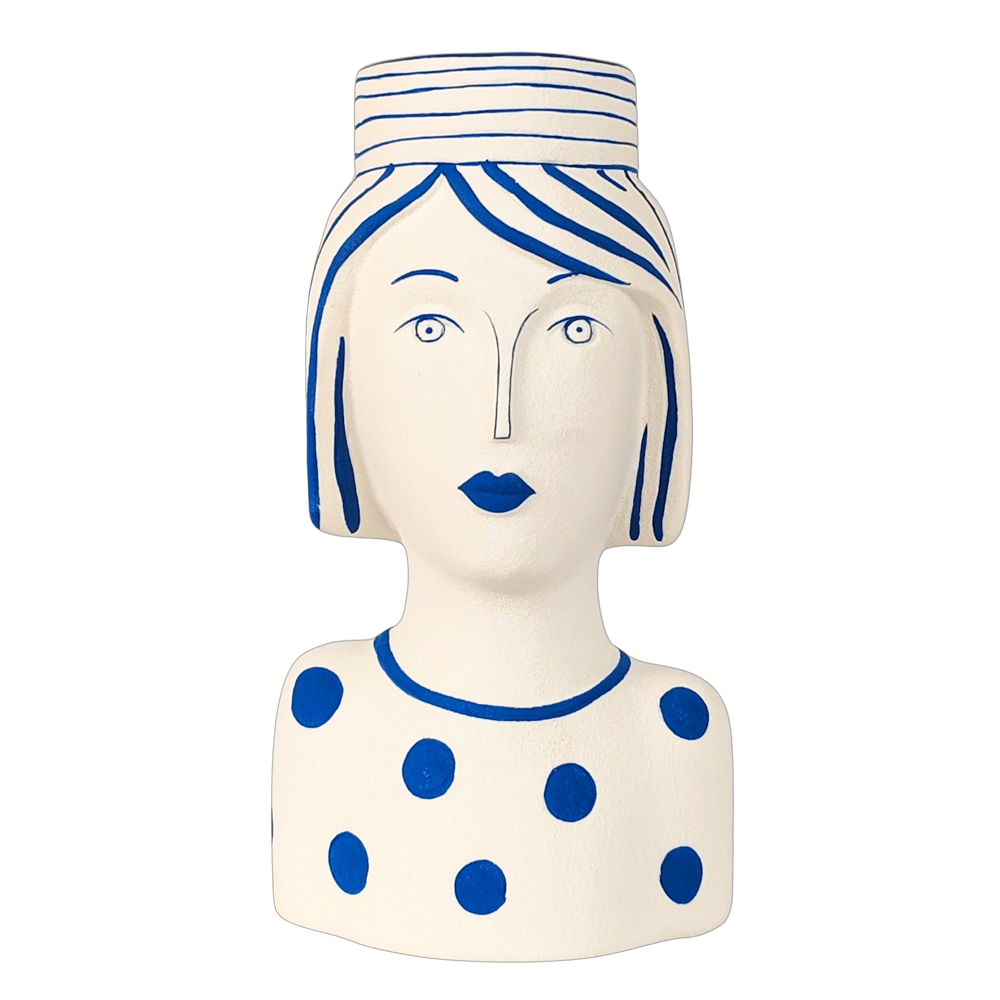 Santorini Lady Vase White 19cm